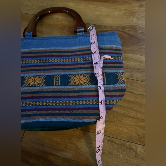 Halys Handwoven stripped abstract pattern mini Handbag - Picture 7 of 10